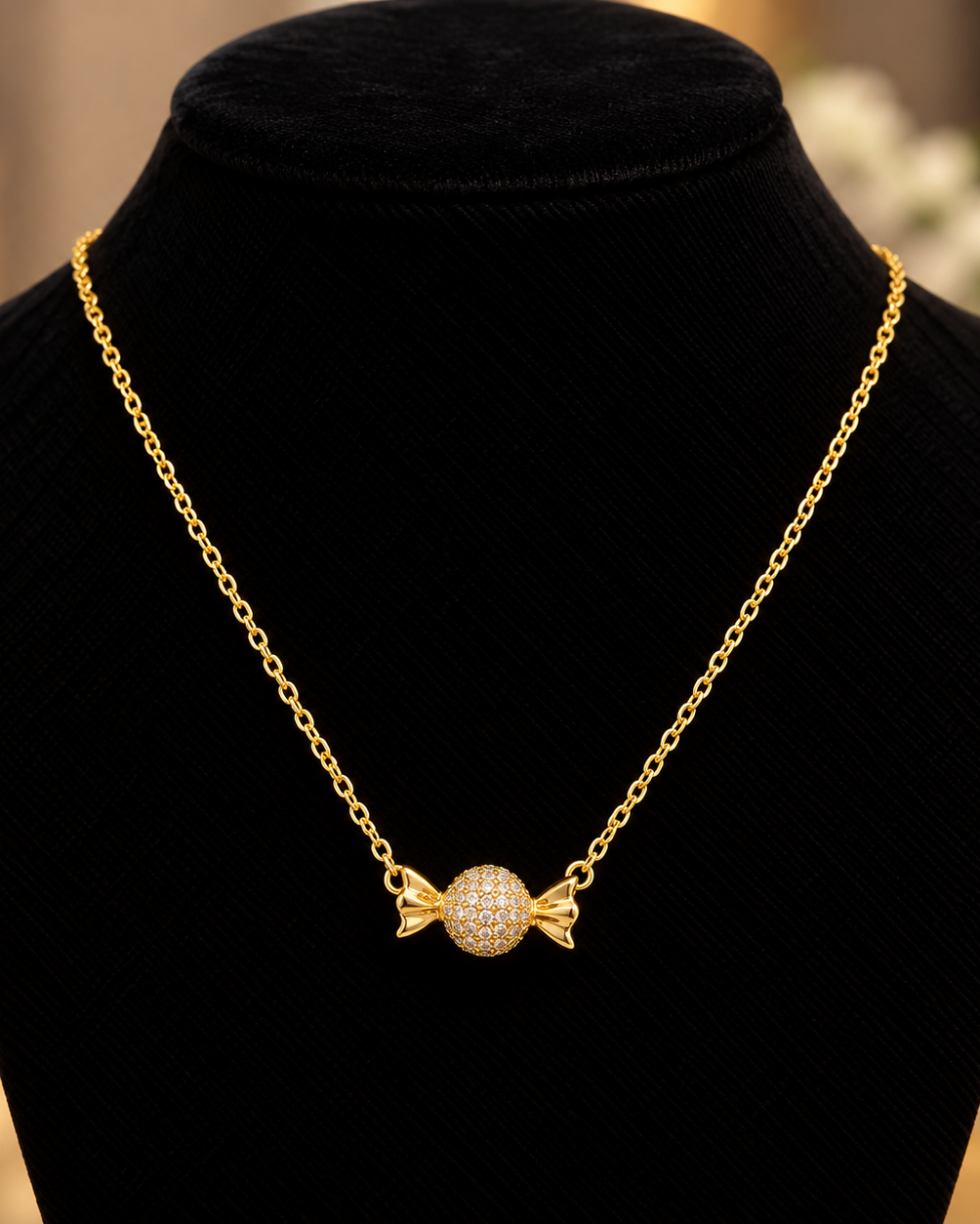 Gold Sparkling Candy Necklace | Stainless Steel