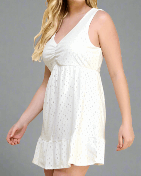 Eyelet White Dress