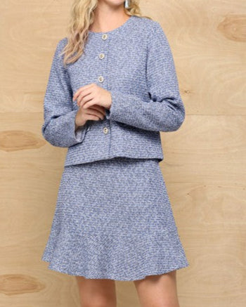 Lux Tweed Mini Skirt with Ruffle Detail