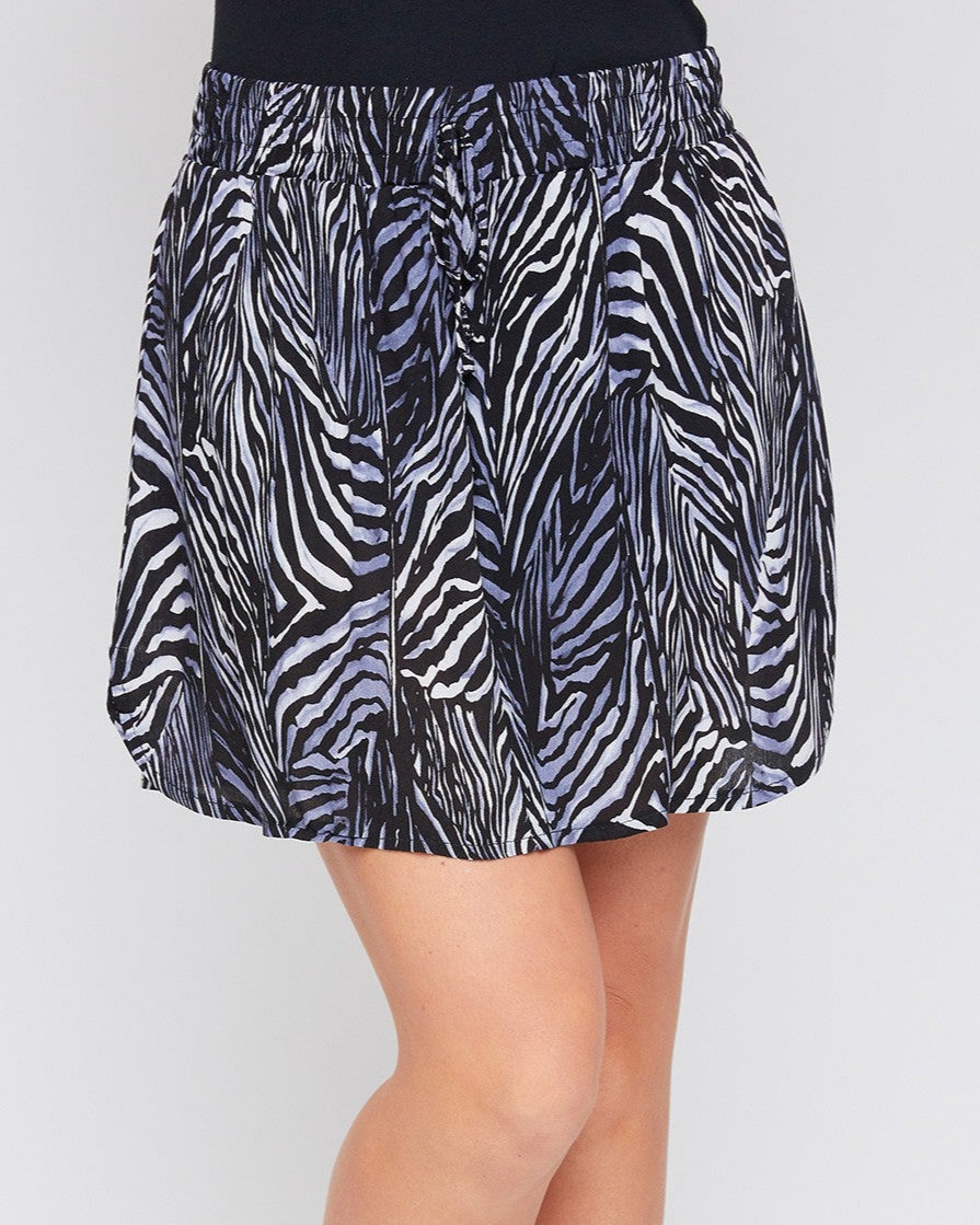 Front View Of zebra Print skort