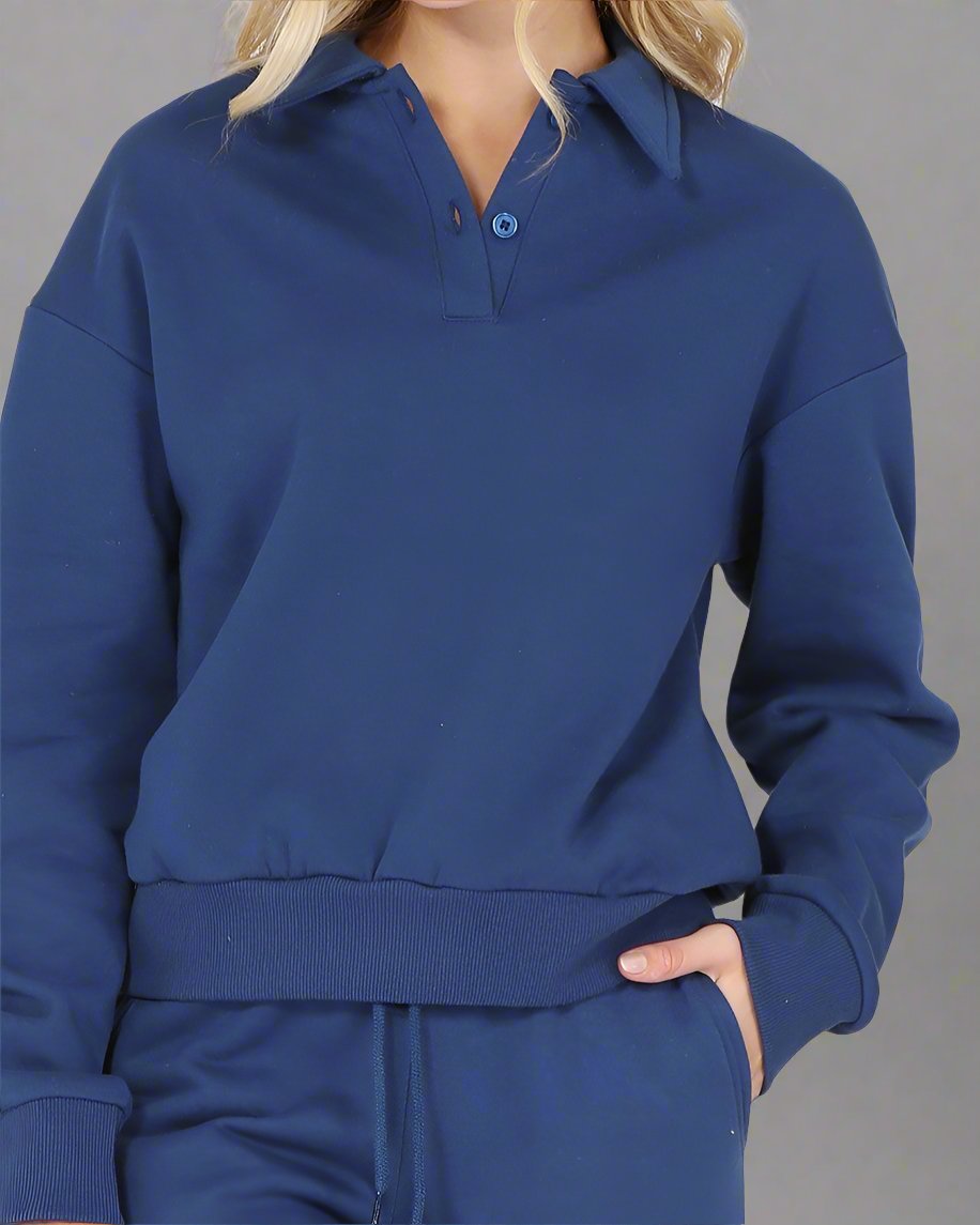 Polo Style Sweatshirt