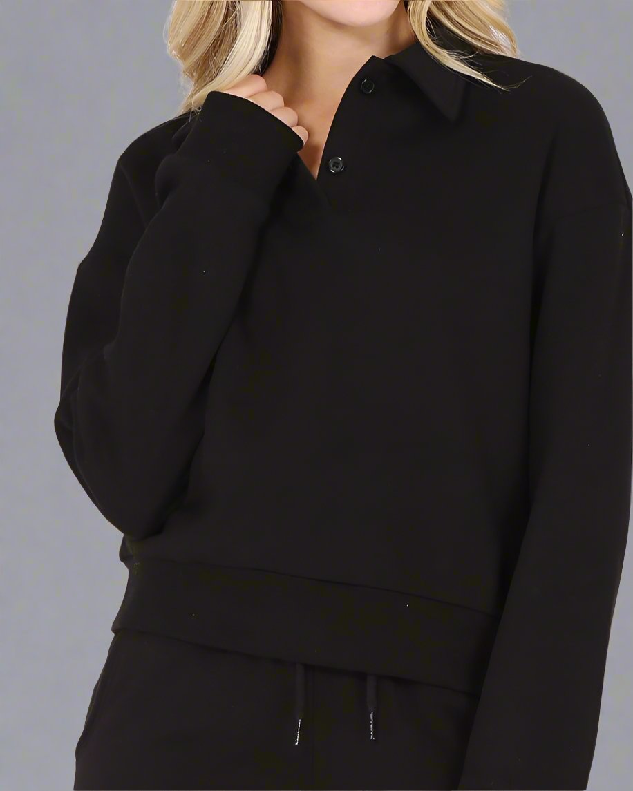 Polo Style Sweatshirt