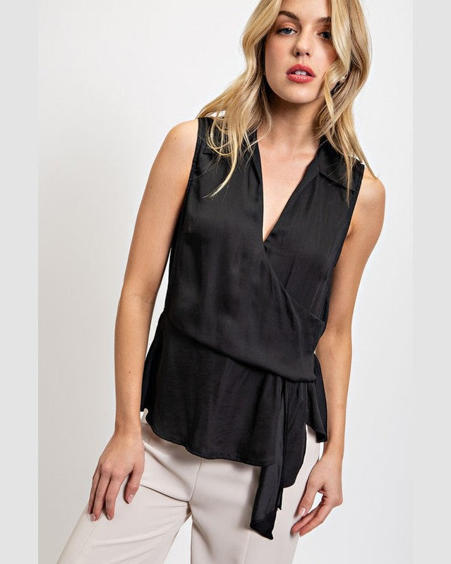 Sleeveless Tied Peplum Top
