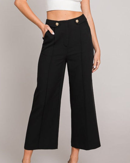 Premium Twill Wide Capri Pants
