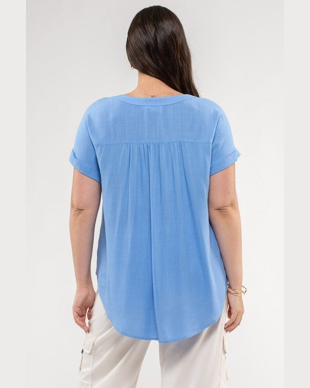 Rolled Short Sleeve Button Down