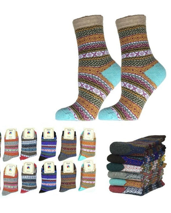 Cozy Nordic Knit Rabbit-Hair Socks