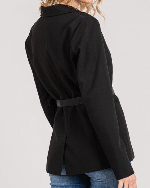 Premium Twill Belted Blazer