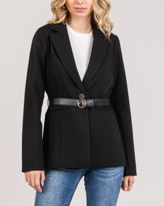 Premium Twill Belted Blazer