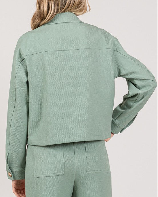 Premium Textured Twill Utility Jacket