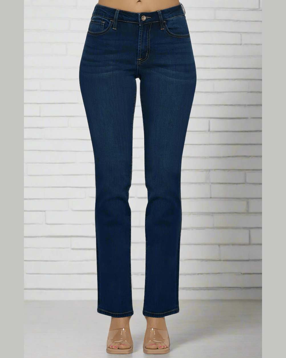 Mid Rise Dark Wash Classic Boot Cut Jeans
