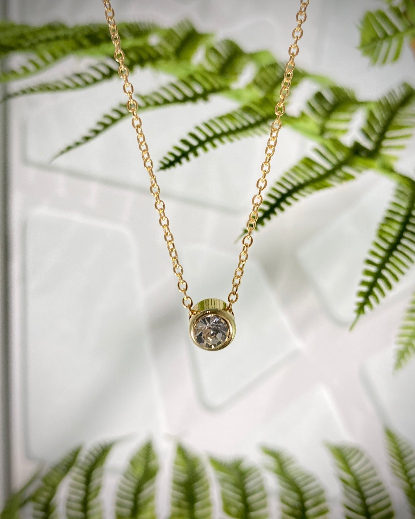 Inset Cubic Zirconia Necklace