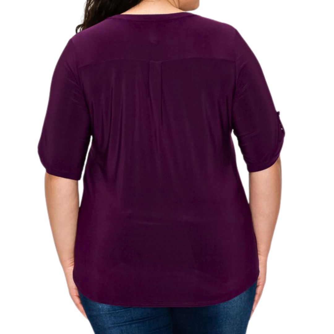 Plus Size 3/4 Sleeve Top