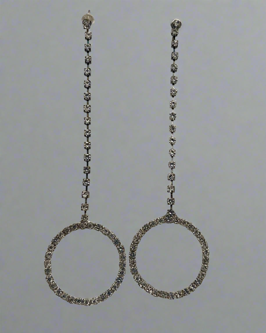 Pure Elegance Drop Circle Earrings