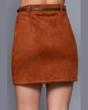 Faux Suede Mini Skirt