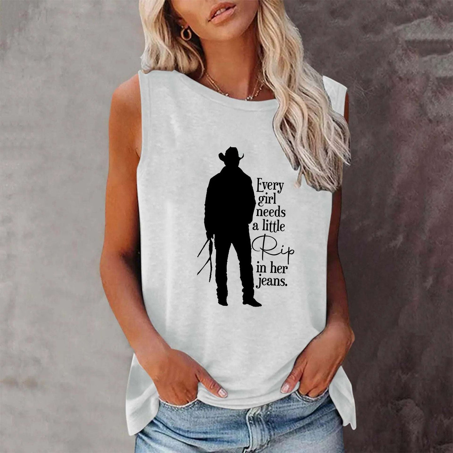 Sleeveless Graphic T-Shirt (A Little Rip)
