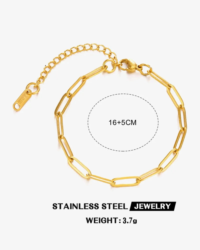 Stainless Steel Paperclip Chain Bracelet