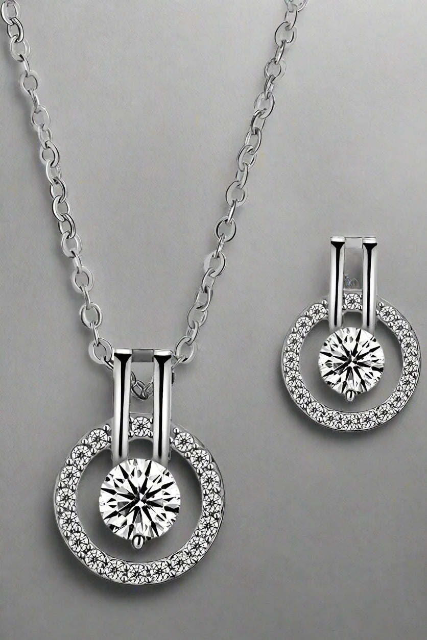 Halo Necklace and Earring set