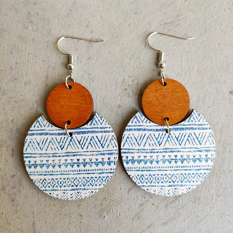 Printed Wood Earring