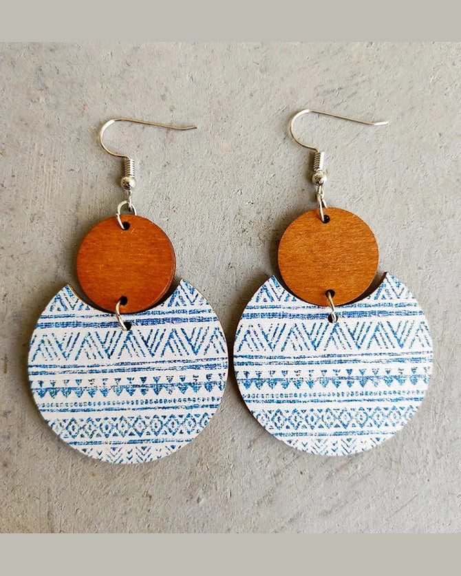 Printed Wood Earring