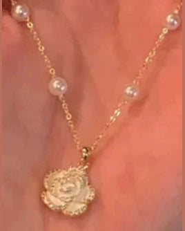 Rose and Pearl Necklace