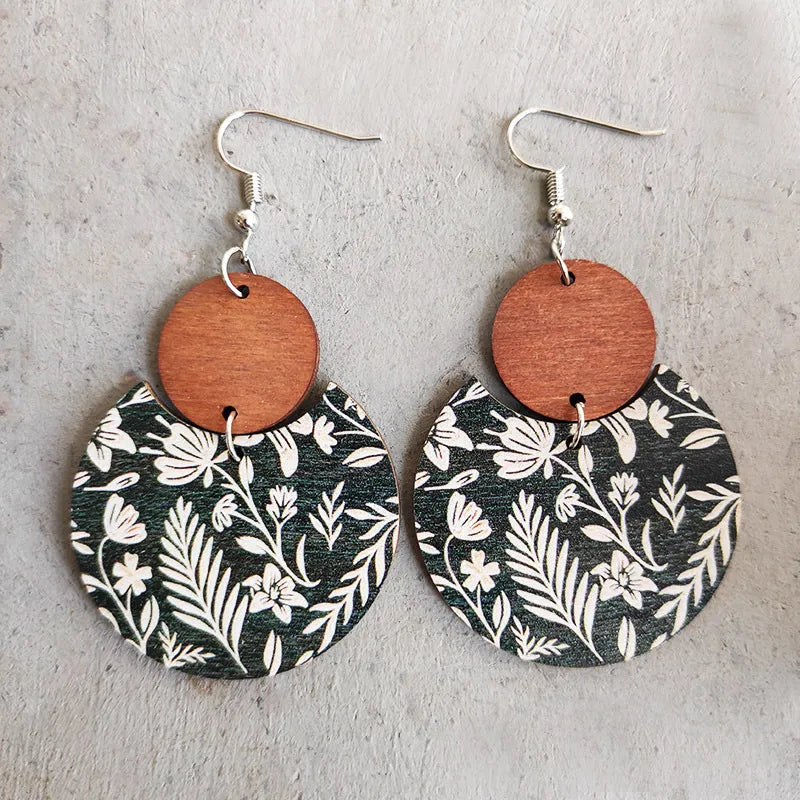 Printed Wood Earring