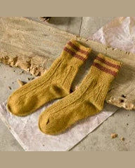 Rugby Stripe Cable Knit Socks