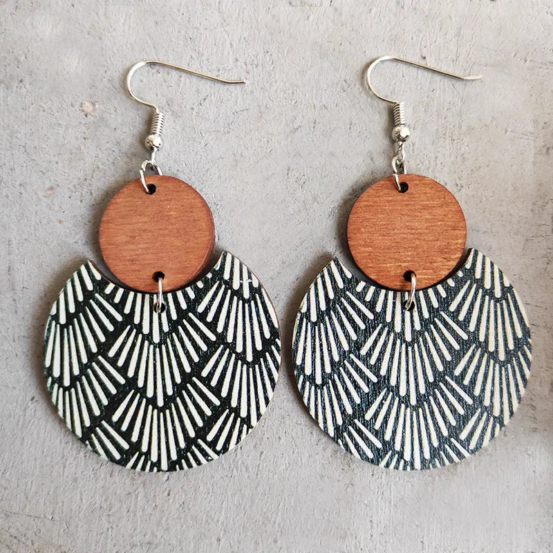 Printed Wood Earring