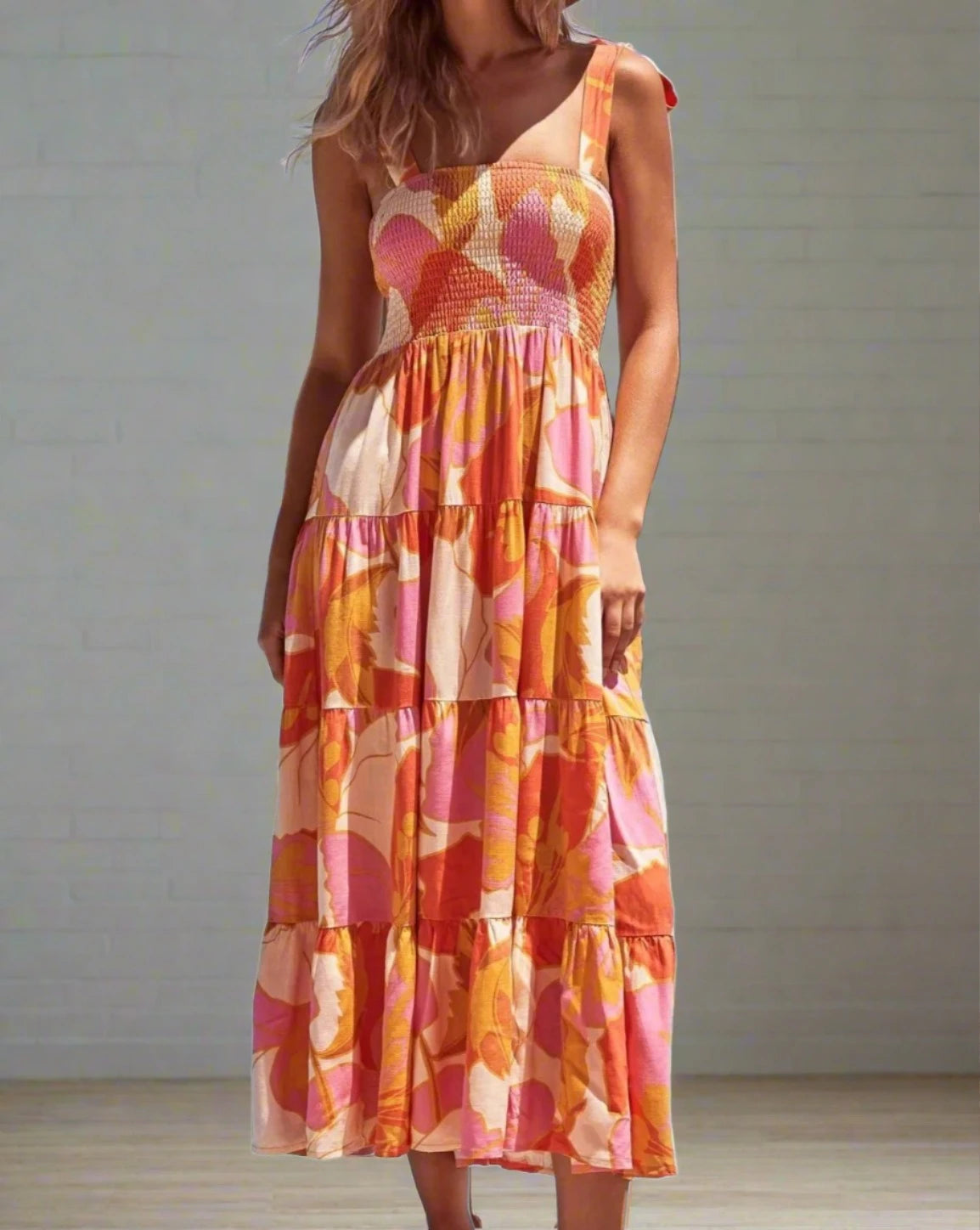Long Sundress 4 / Pink Floral Long Sundress 4 / Pink Floral