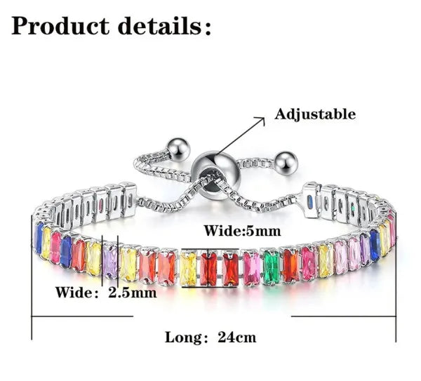 Adjustable Zircon Slider Bracelet