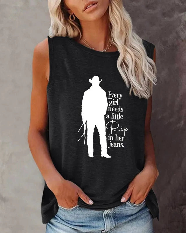 Sleeveless Graphic T-Shirt (A Little Rip)