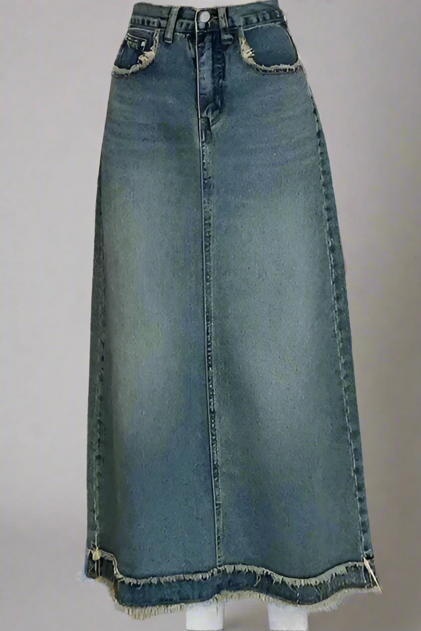 Midi Denim Skirt