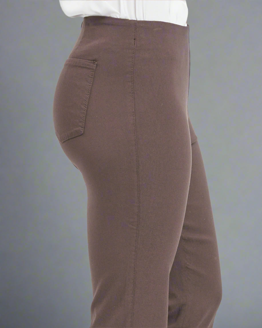 Brown wide-leg pants on a white background