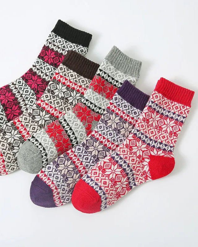 Fair Isle Inspired Snowflake Socks