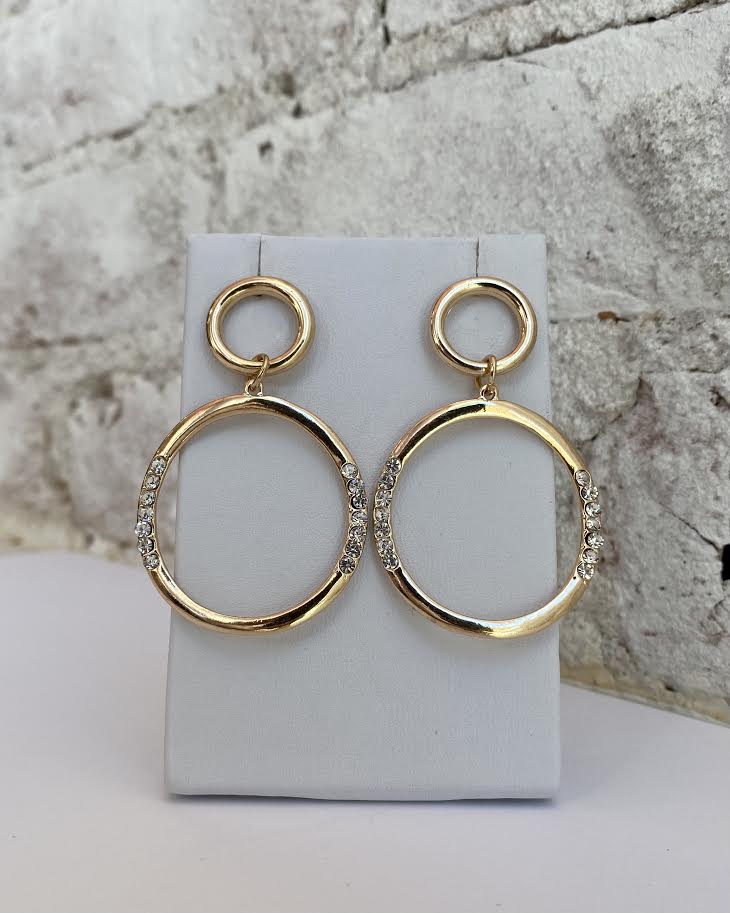 CZ Inset Post Hoop Earrings