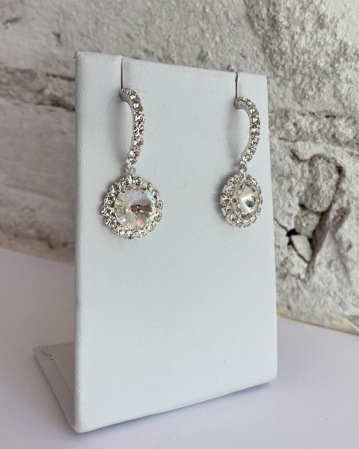 Cubic Zirconia Round Drop Earrings