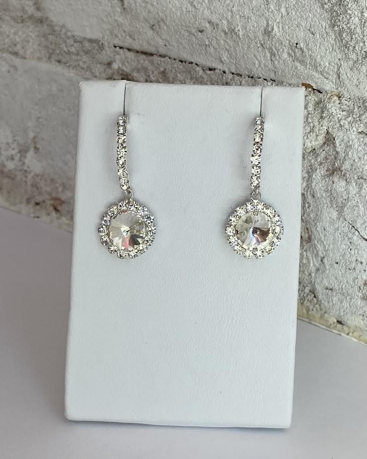 Cubic Zirconia Round Drop Earrings