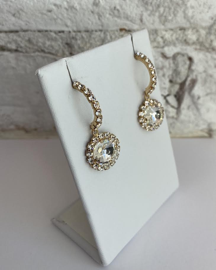 Cubic Zirconia Round Drop Earrings