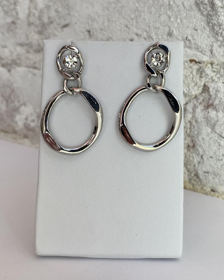 Pinch Hoop Drop Earring