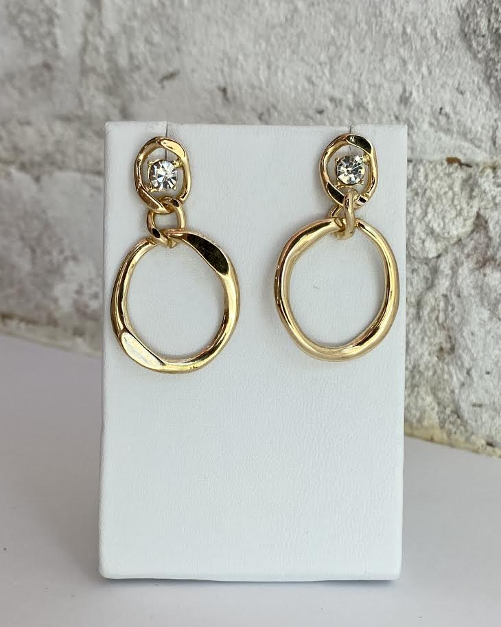 Pinch Hoop Drop Earring