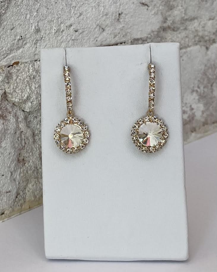 Cubic Zirconia Round Drop Earrings