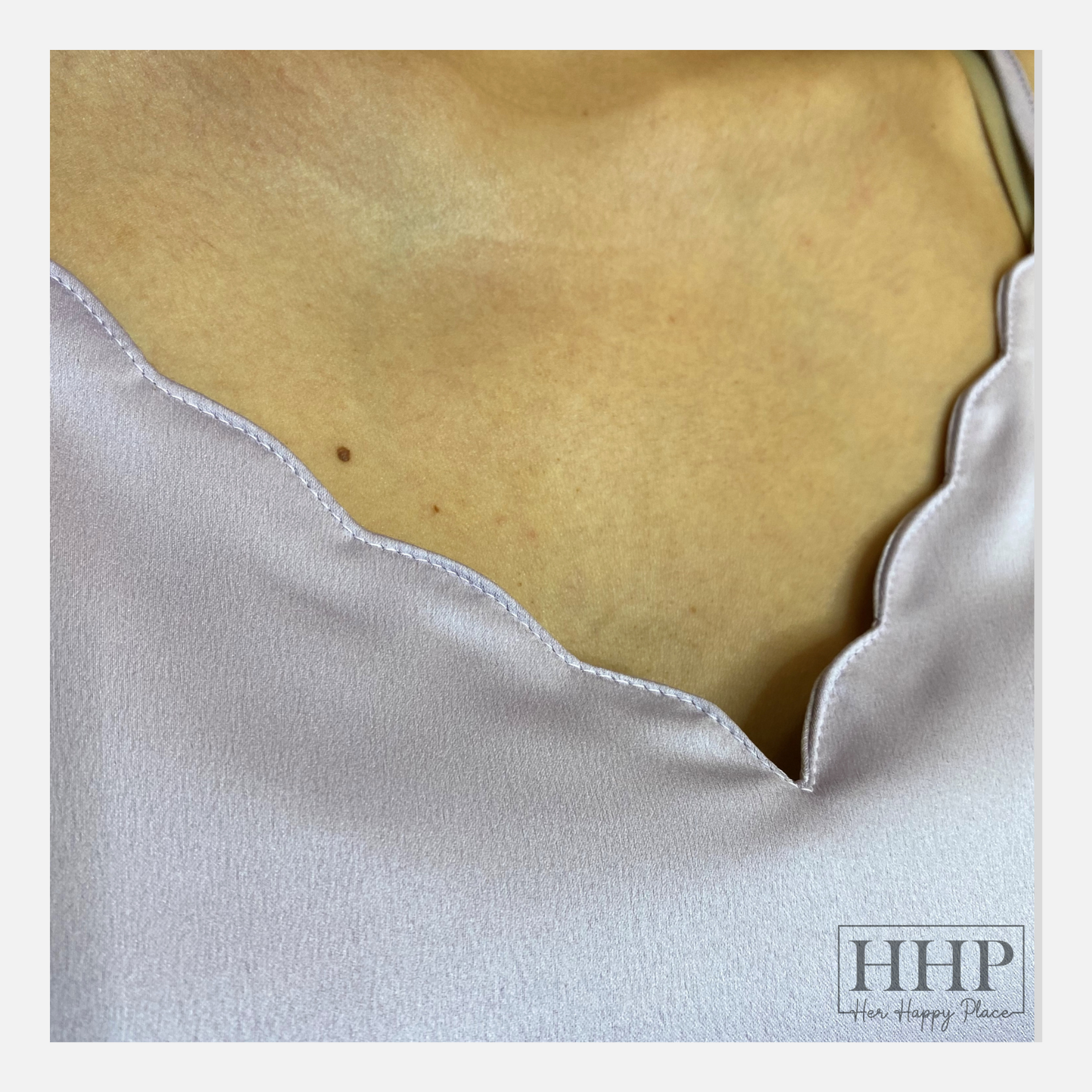 Scalloped Satin Cami