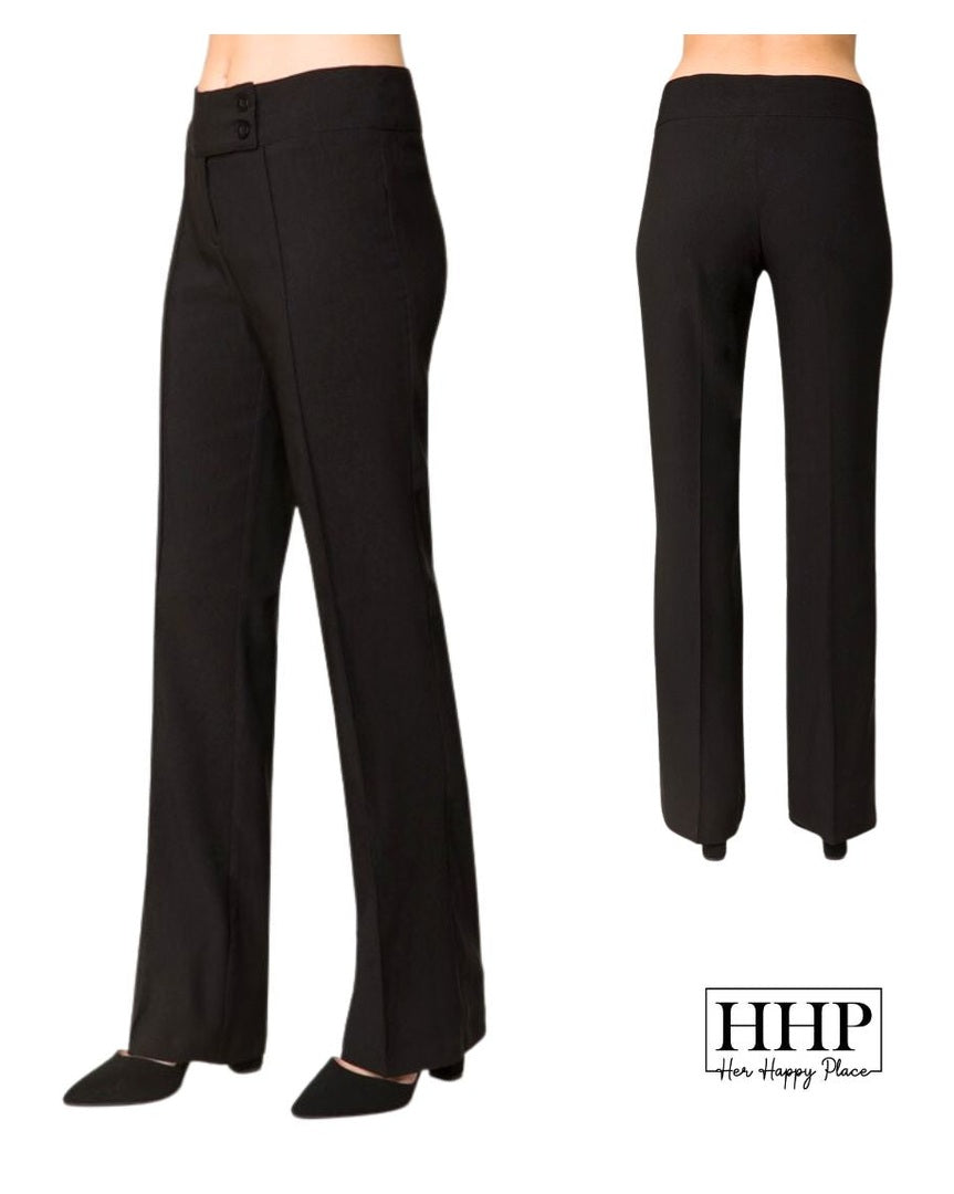 Double Button Bootcut Dress Pant