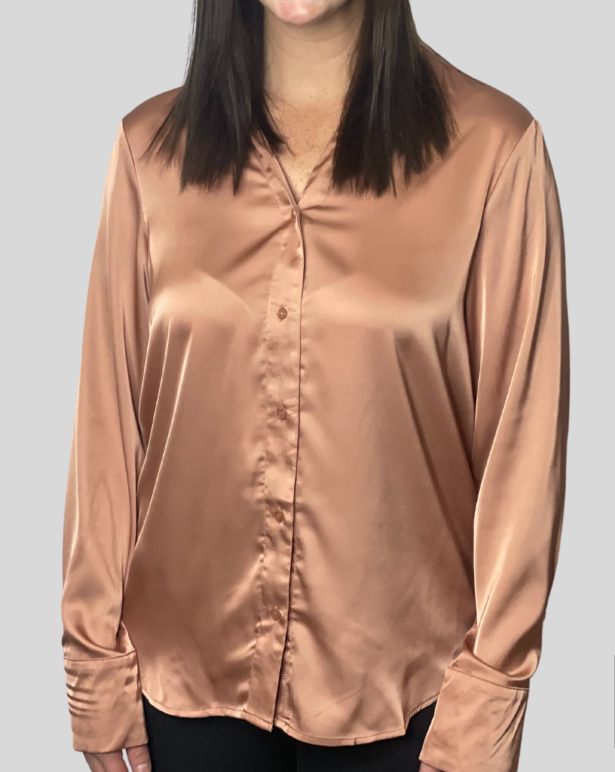 Matte Satin Button Up