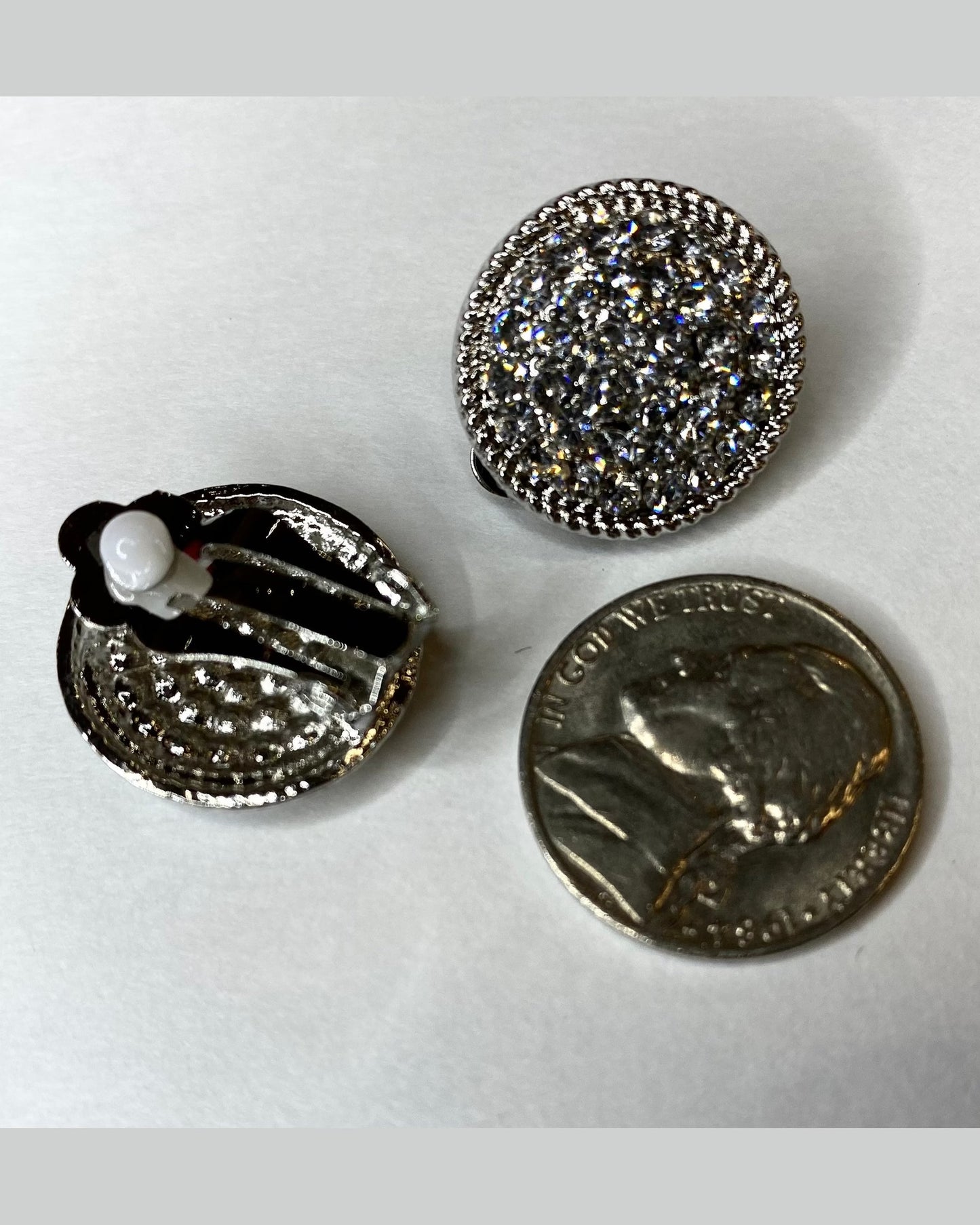 Crystal Paved Clip Earrings
