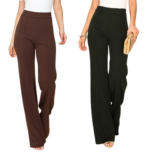 Wide-Legged Pintuck Pants