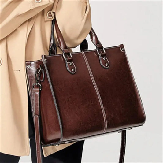 Classic Genuine Leather Tote Bag