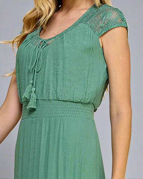 Smocked Waist Maxi Dress