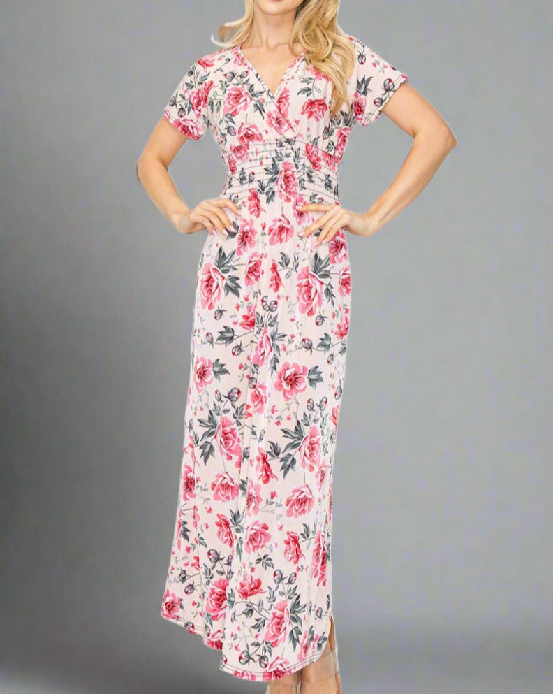 Floral Maxi Dress With Sleeves