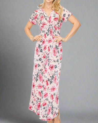 Floral Maxi Dress With Sleeves