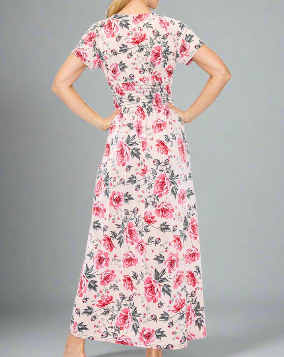 Floral Maxi Dress With Sleeves